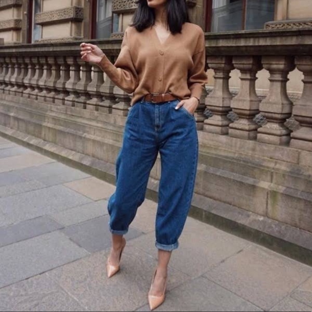 Zara Baggy Slouchy High Rise Balloon Cut Jeans